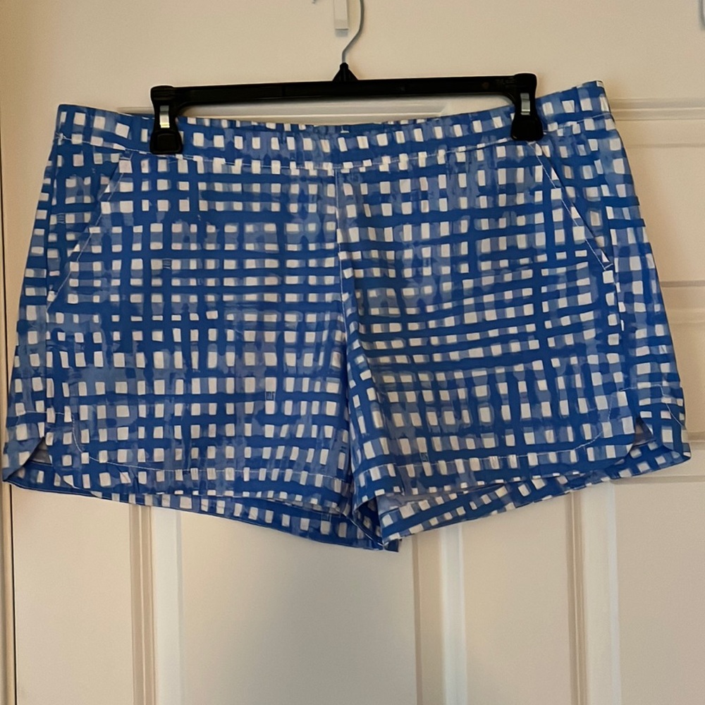 Lilly Pulitzer Blue and White Plaid Swim Shorts